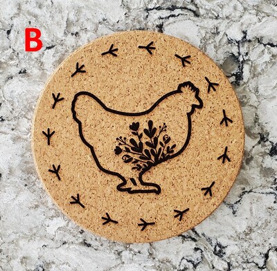 Round Cork Trivets - 6 Design choices with Picture Graphics - image4
